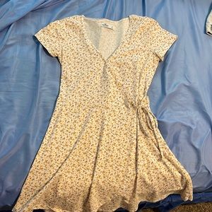 white floral criss cross dress